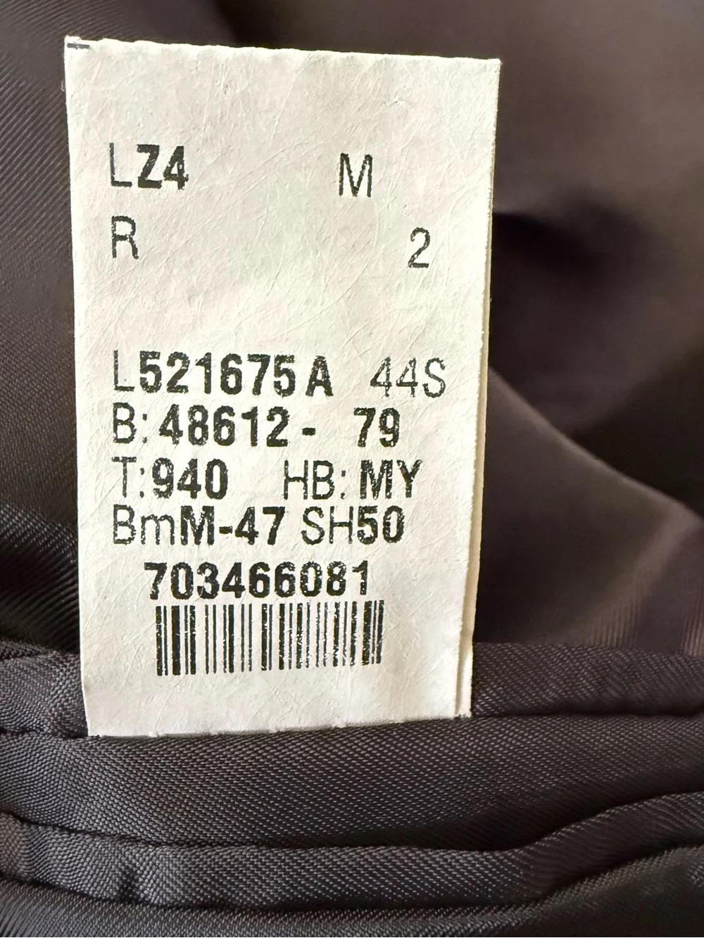 Ralph Lauren Mens Charcoal Gray Pinstriped Wool Sport Coat Blazer Jacket Sz 44S